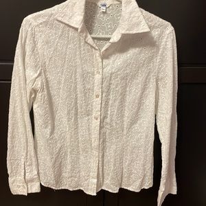 Tabi white blouse with white flower pattern. Size S. Excellent used condition.
